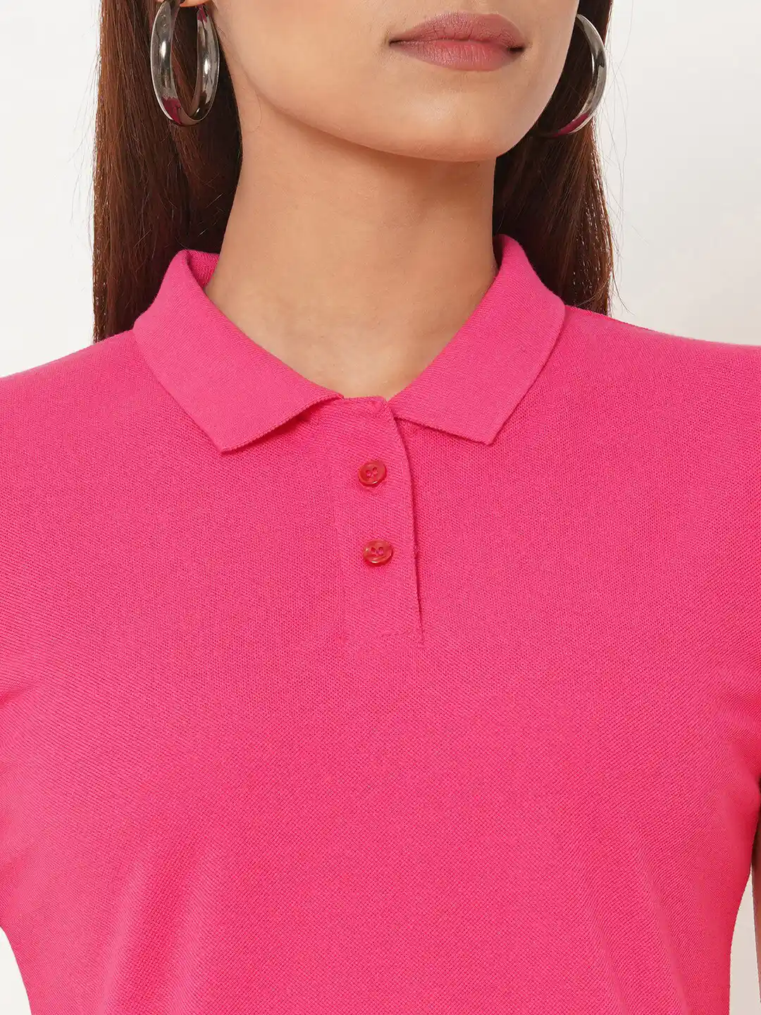 Buy Wear Your Opinion Women Pink Polo Collar T-shirt Tshirts for