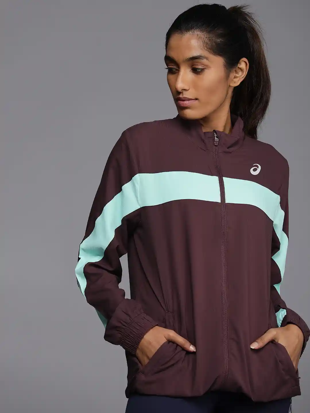 Purple Womens Running Jacket Asics ASICS Women Purple Blue