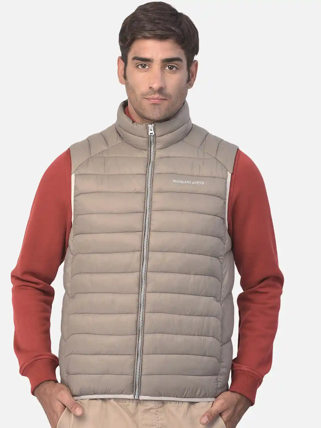 Buy Woodland Men Grey Water Resistant Padded Jacket Jackets for