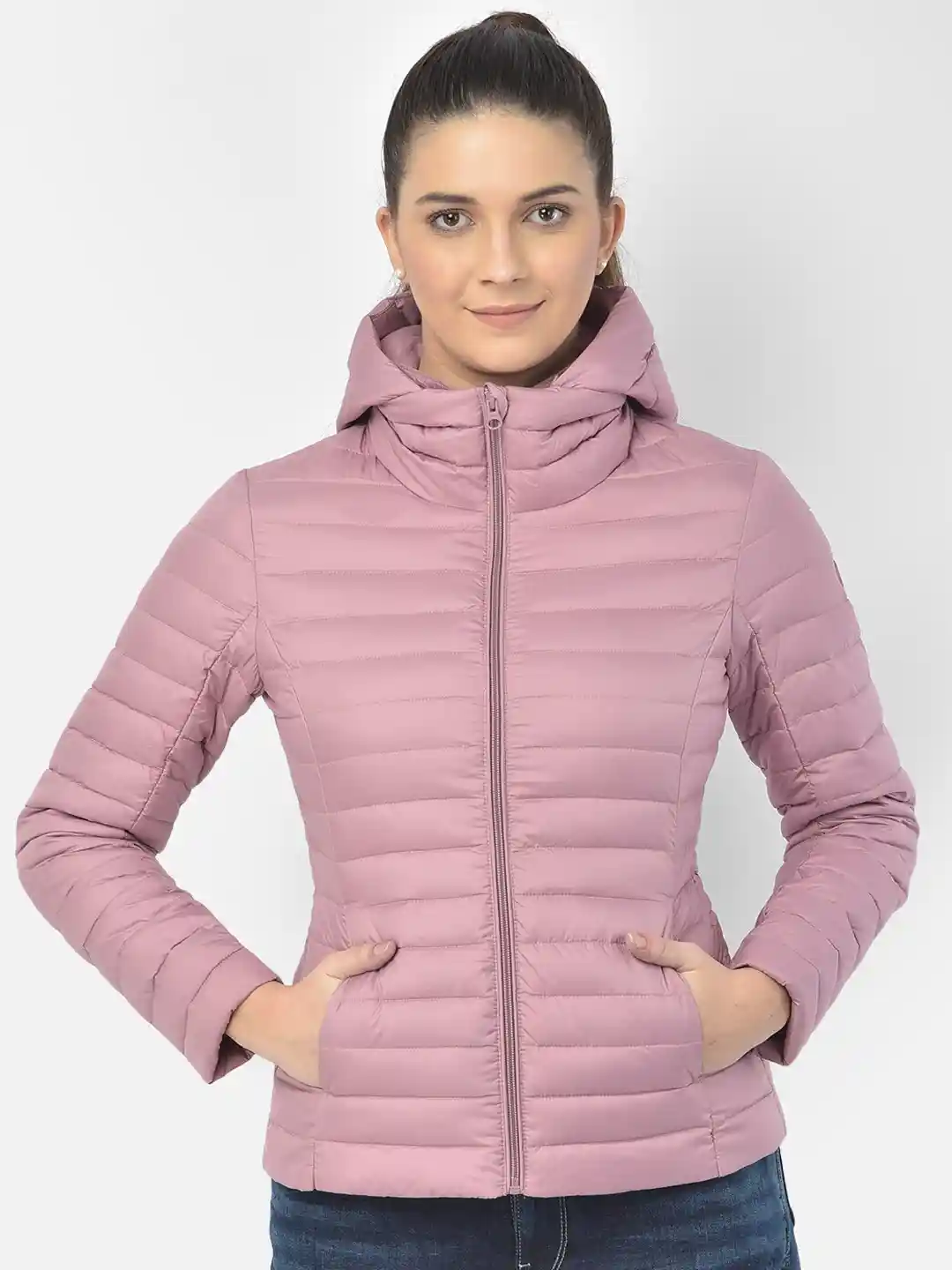 Woods Women Purple Solid Water Resistant Hooded Puffer Jacket