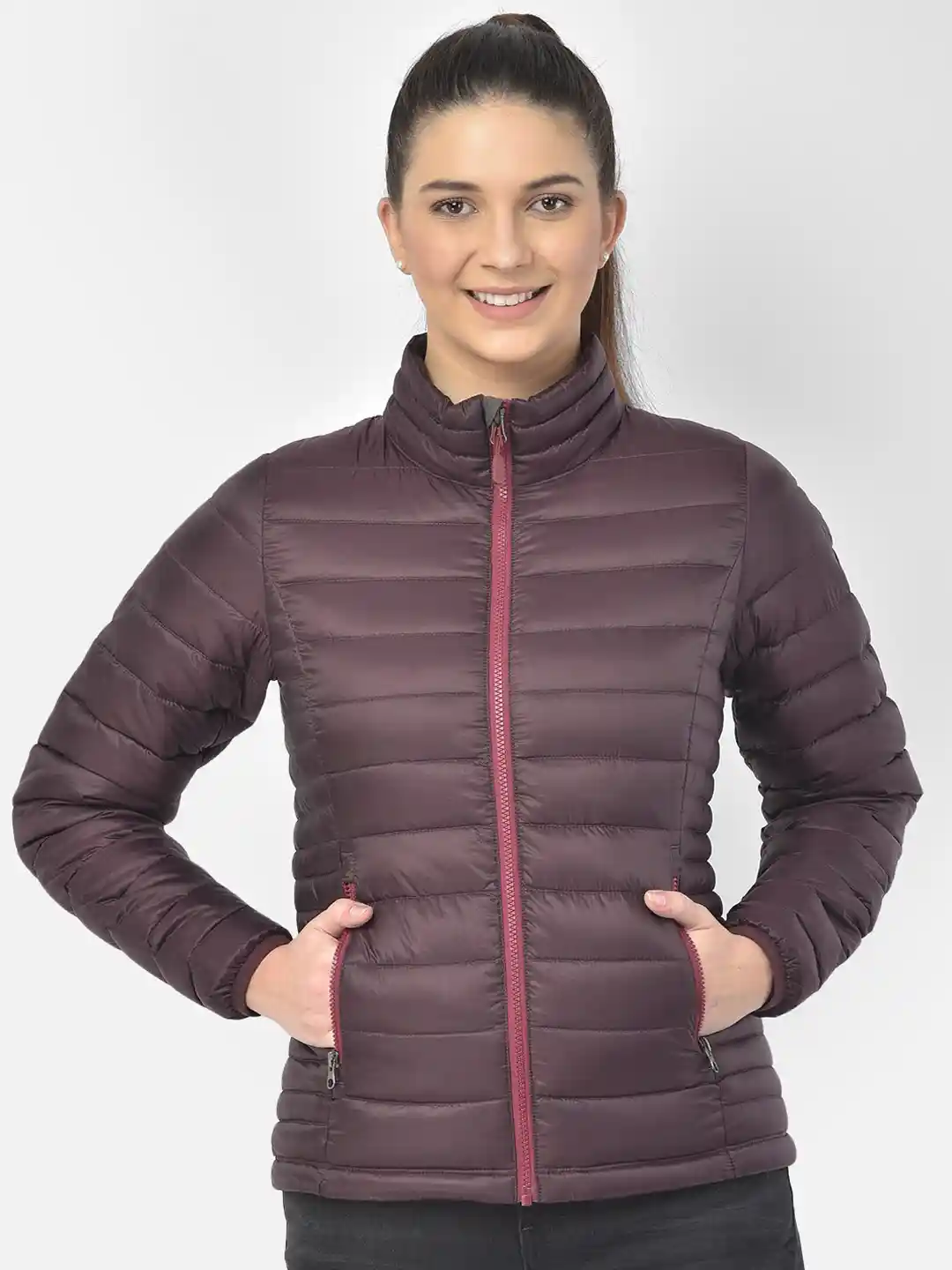 Woodland Women Purple Water Resistant Puffer Jacket