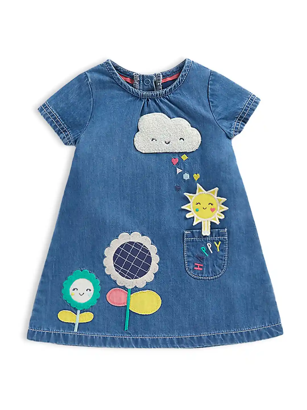 Buy mothercare Infant Girls Blue Yellow Floral Embroidered A - Main Image