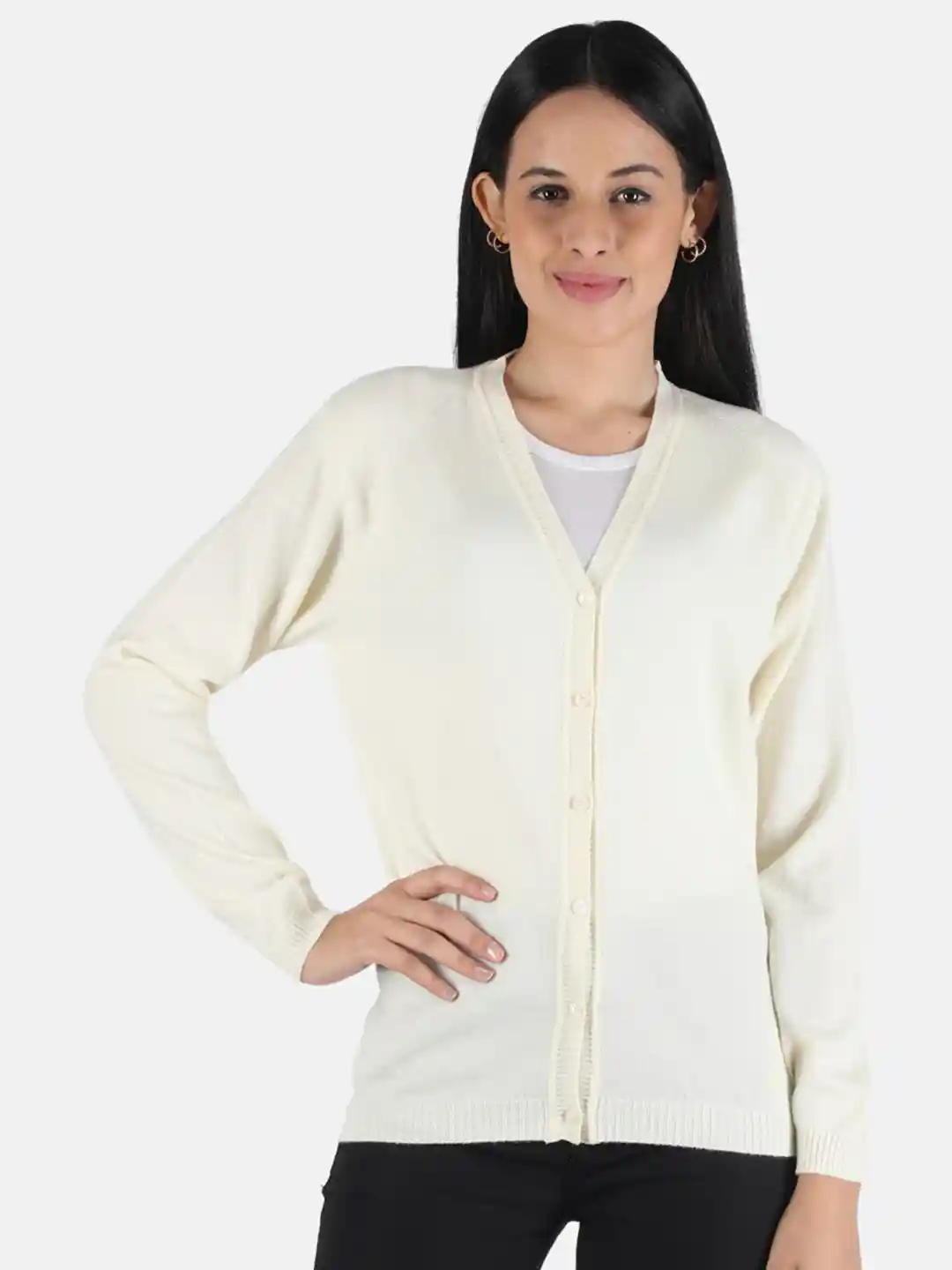 Buy Monte Carlo Women Cream-Coloured Cardigan Sweaters for Women