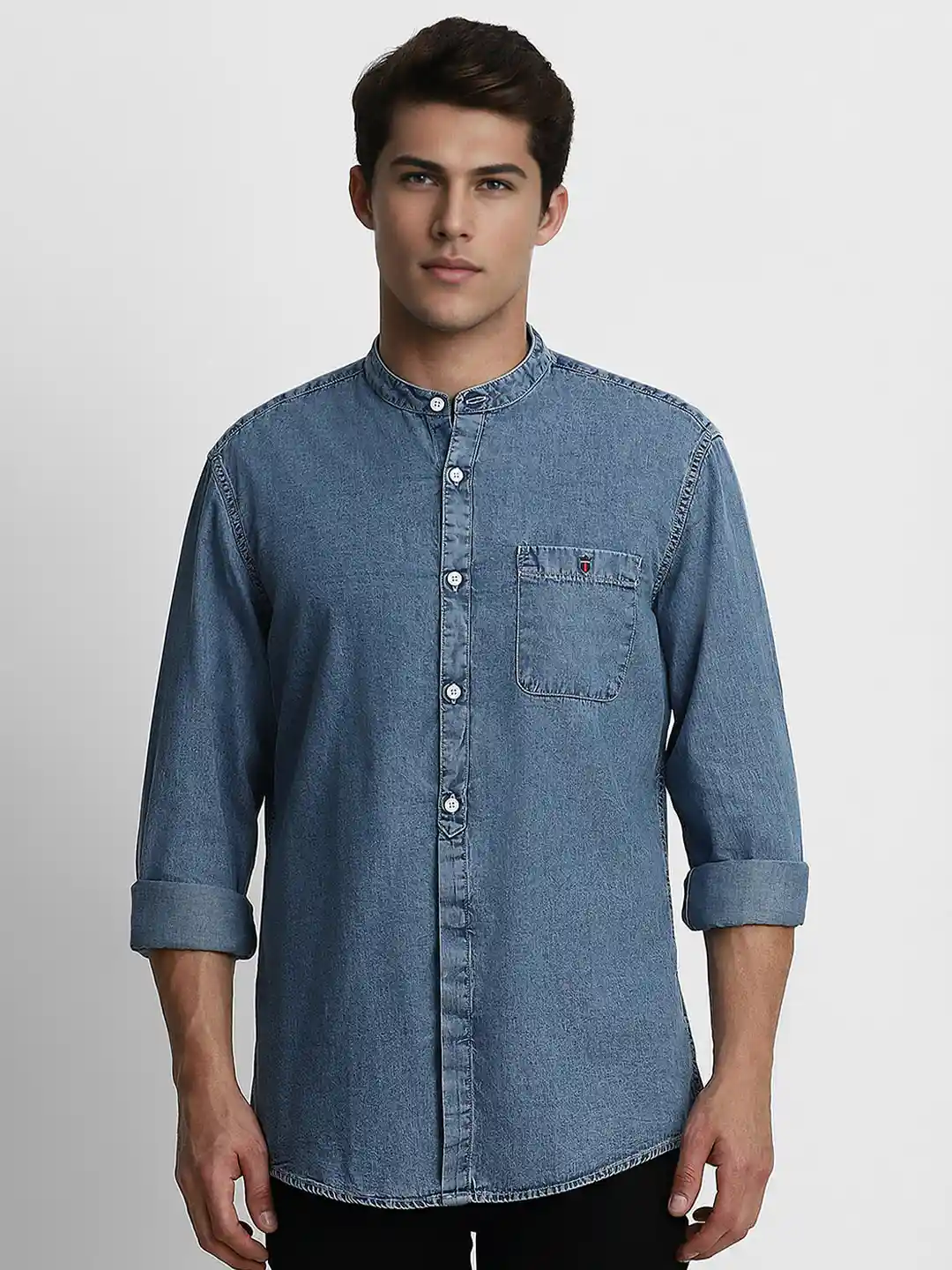 Buy Louis Philippe Jeans Men Navy Blue Slim Fit Solid Pure Cotton