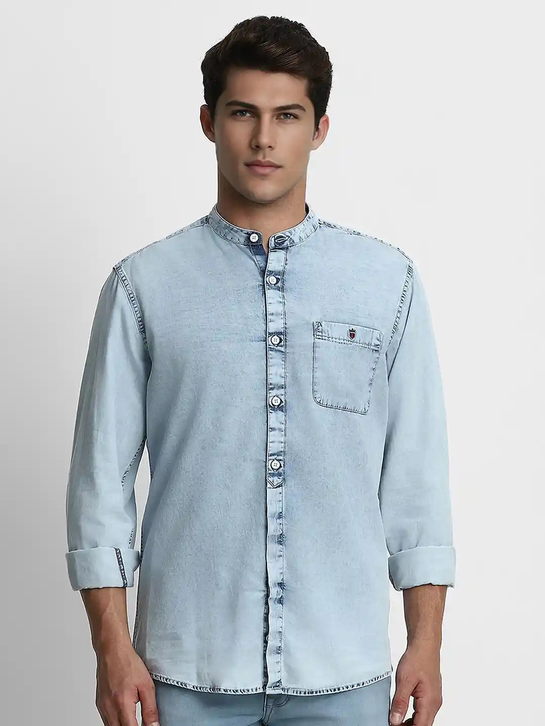 Buy Louis Philippe Jeans Men Blue Slim Fit Solid Opaque Pure