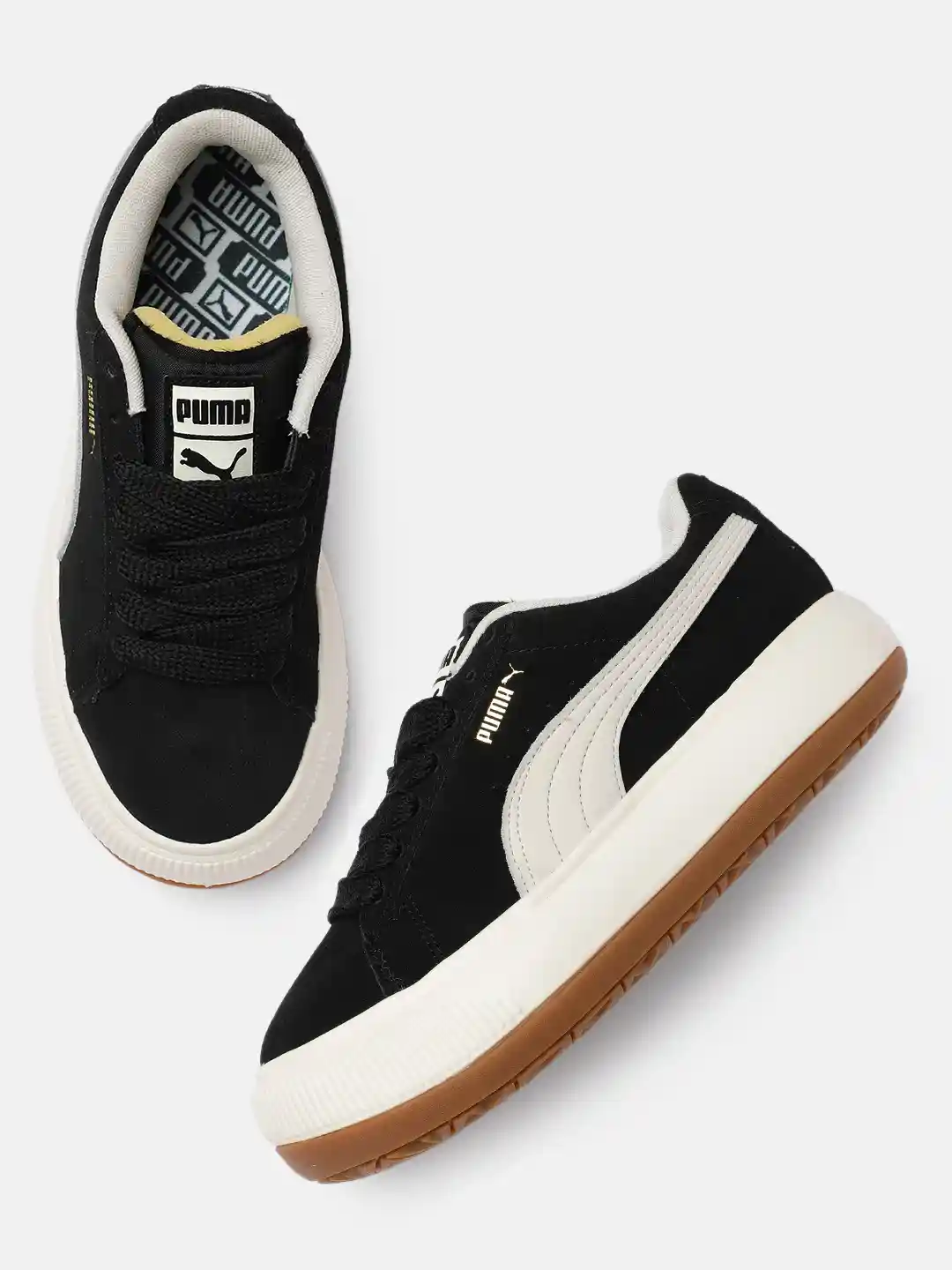 Buy Puma Women Black Suede Mayu UP Sneakers Casual Shoes for