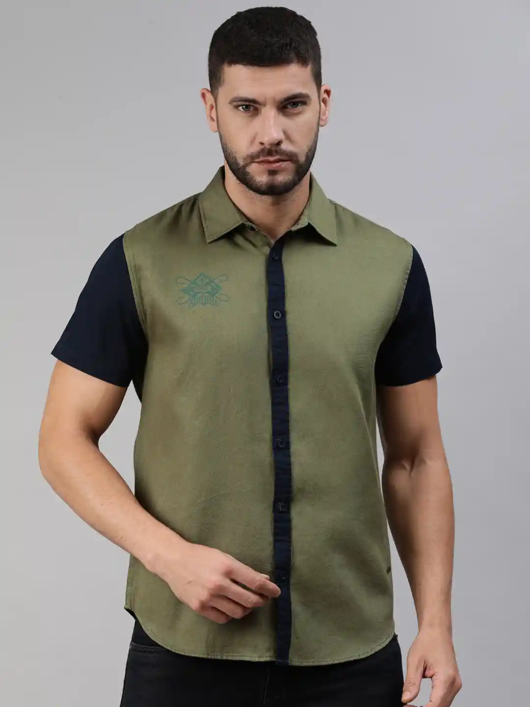 Buy abof Men Green Casual Pure Cotton Shirt Shirts for Men