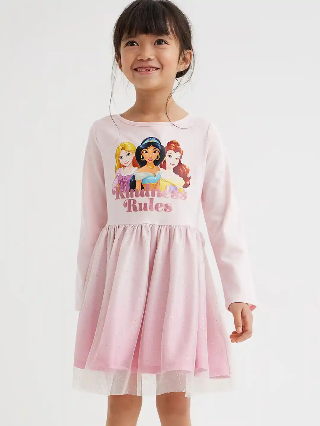 Buy H&M Girls Pink DIsney Princess Tulle-Skirt Jersey Dress