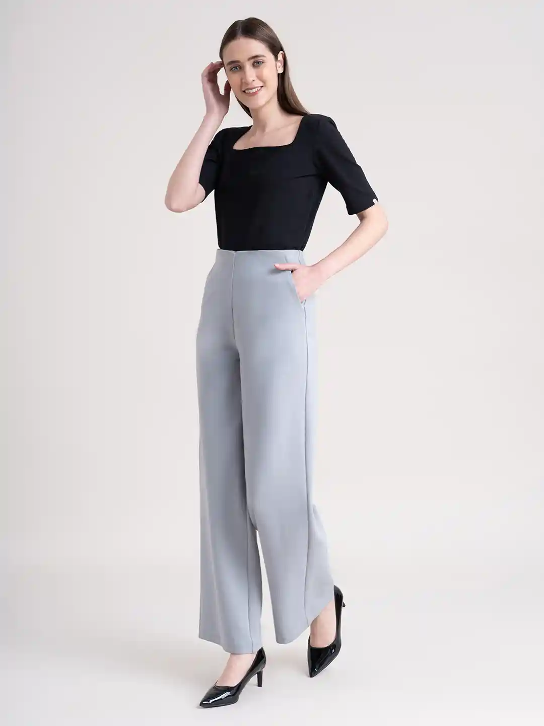 Grey Buy Palazzo Pants Buy Anthrazite Grey Women Stylish Solid Knitted  Palazzo Pants Online