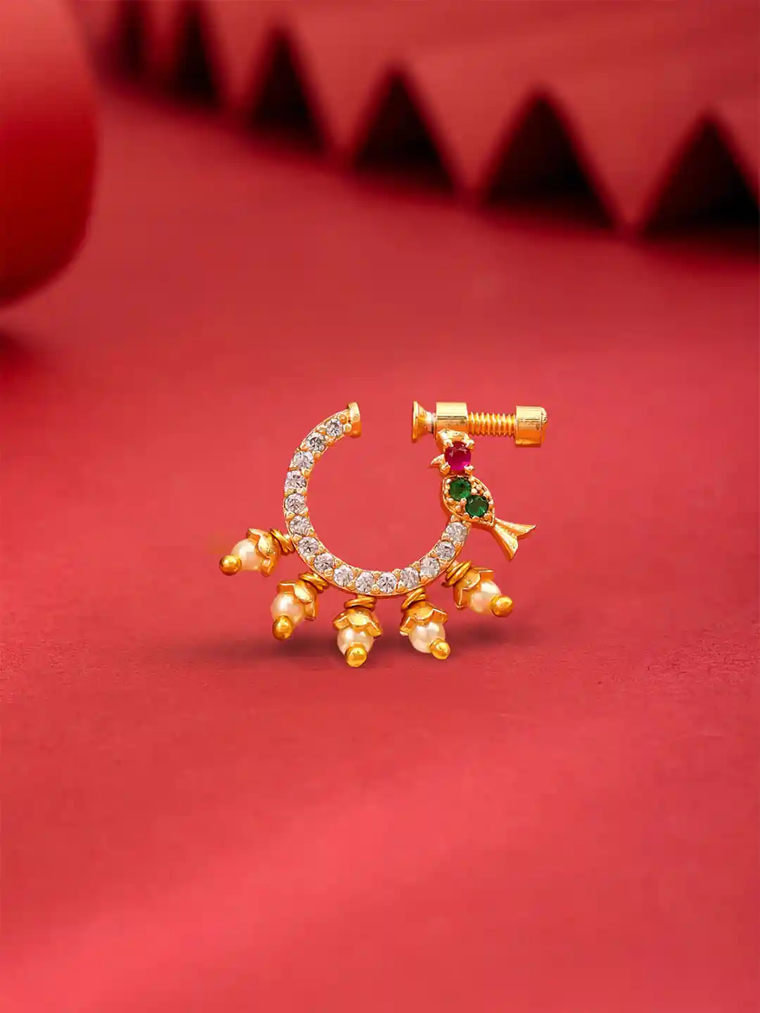 Buy Yellow Chimes Gold-Plated AD Stone Studded Nosepin Nosepin