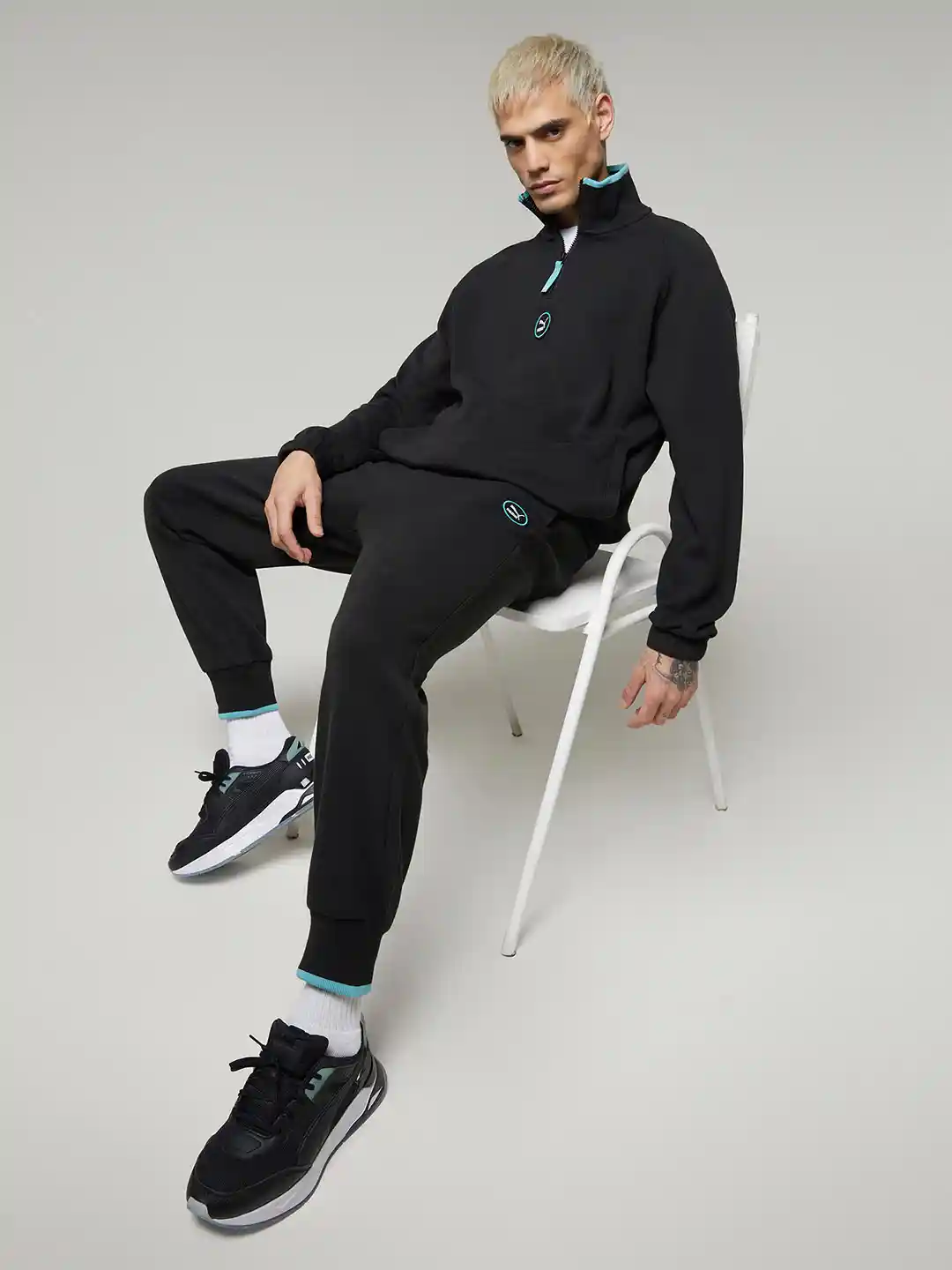 Buy Puma Men Black SWxP Half-Zip Relaxed Fit Bomber Track Jacket