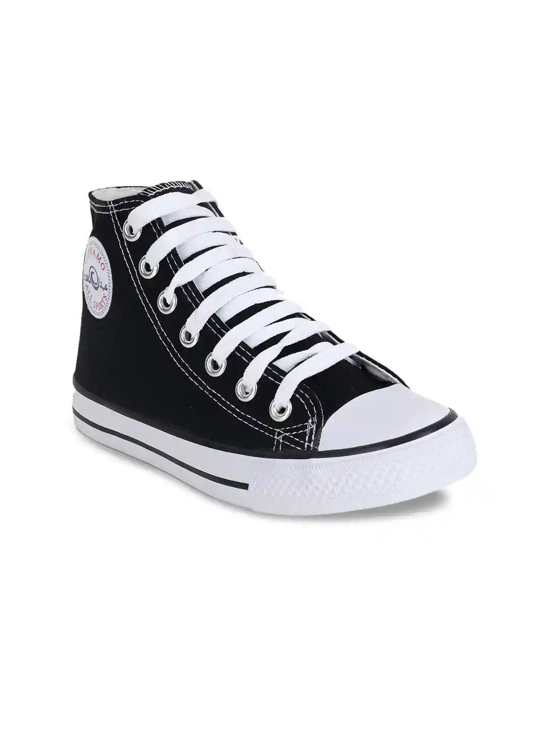 Buy CIPRAMO SPORTS Women Navy Blue Solid High-Top Sneakers