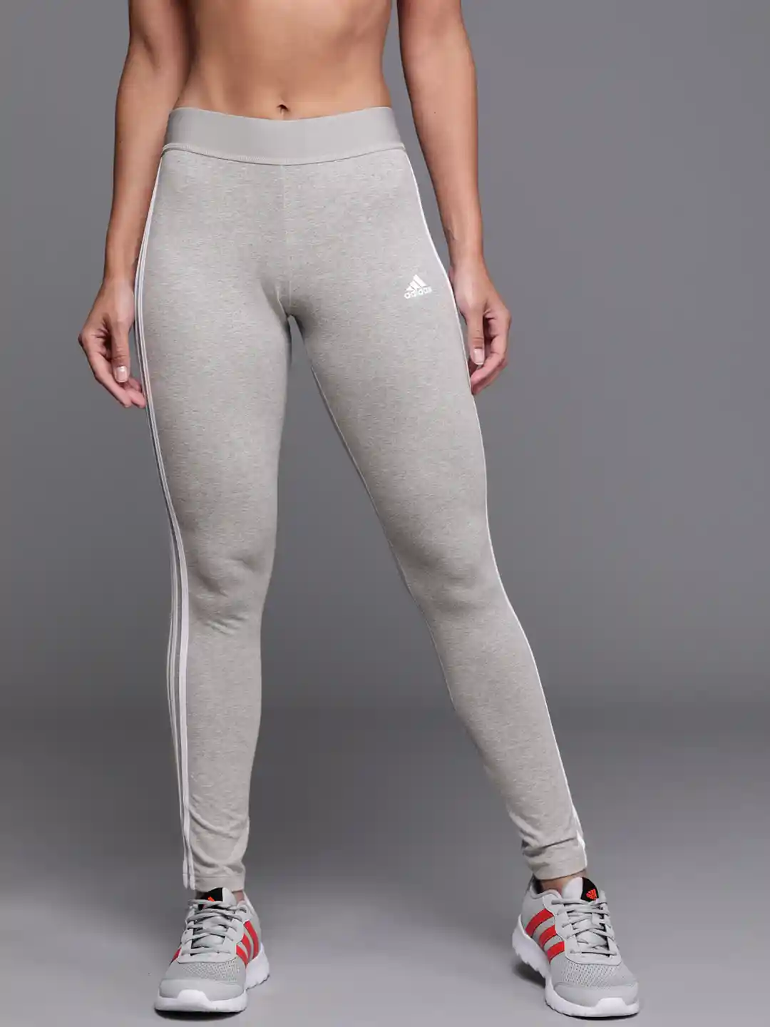 Buy ADIDAS Women Grey Melange 3-Stripes Solid Tights Tights for