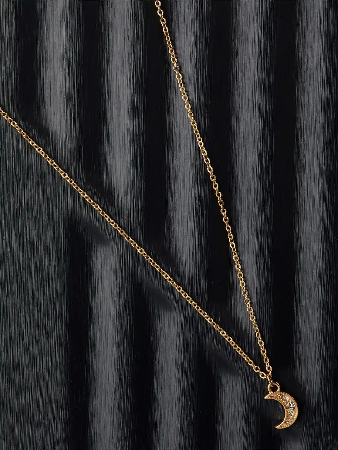 Buy Accessorize London Women Gold-Toned Crystal Moon Necklace