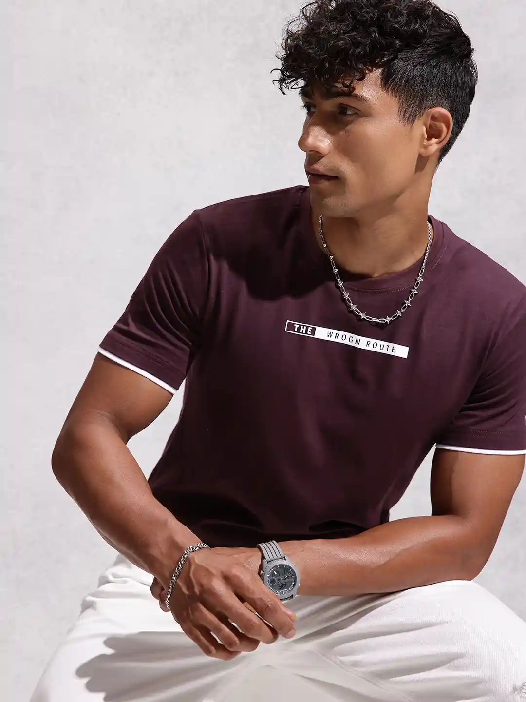 Buy WROGN Slim Fit Pure Cotton T-shirt Tshirts for Men 17026026