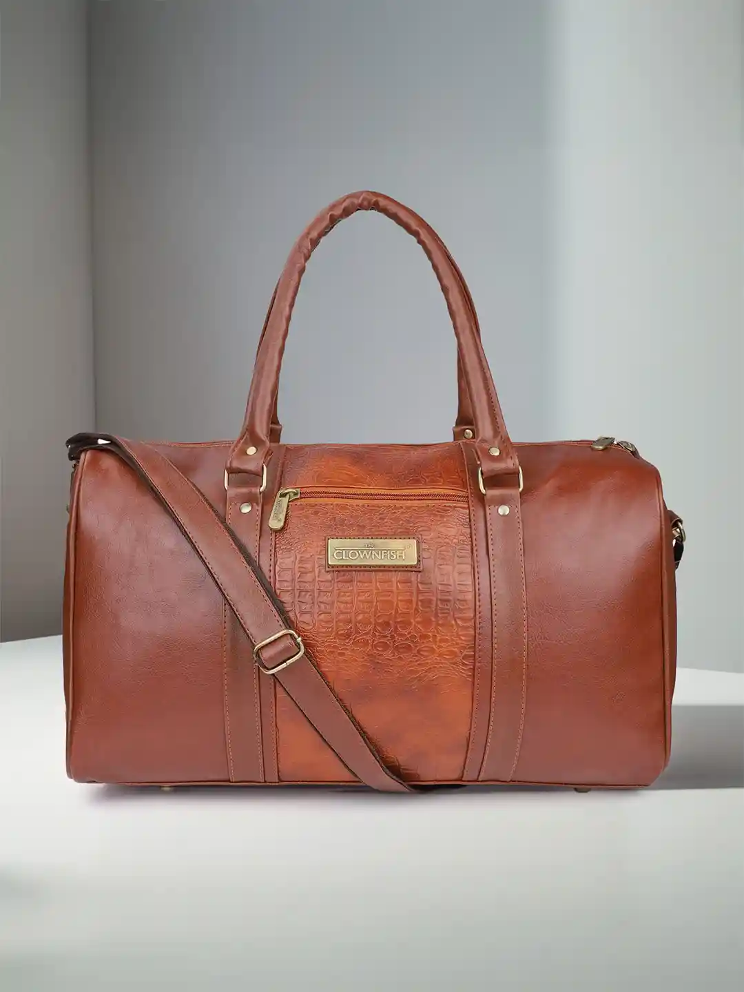 Buy THE CLOWNFISH Jordan Tan Solid Duffle Bag Duffel Bag for