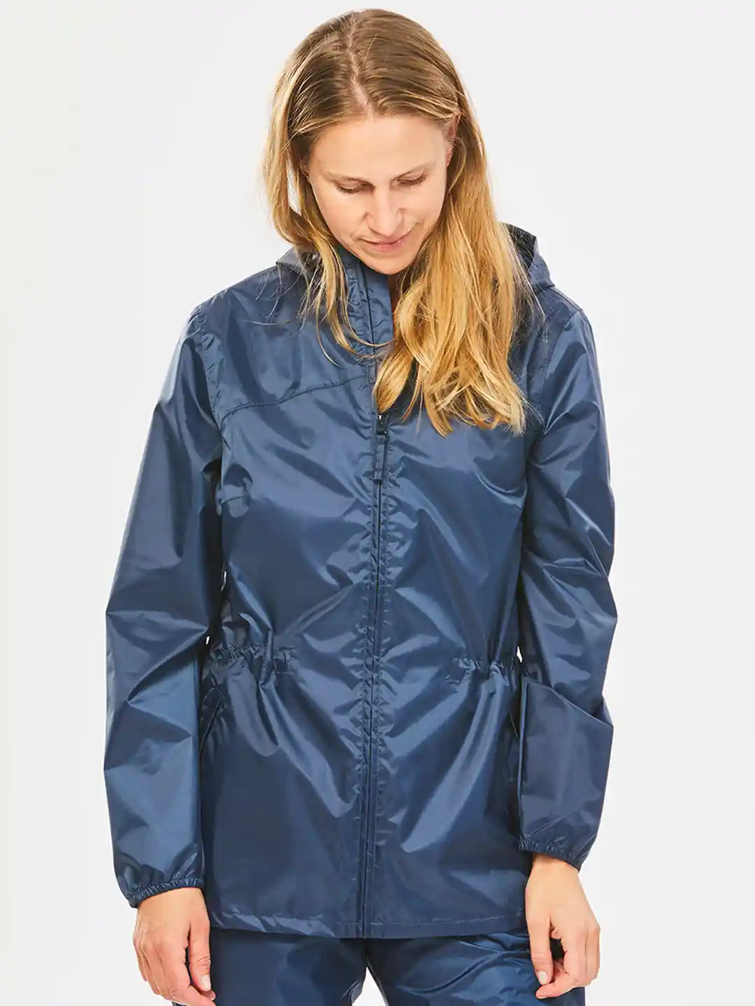 Buy Decathlon Quechua Women Full Zip Foldable Waterproof Raincoat