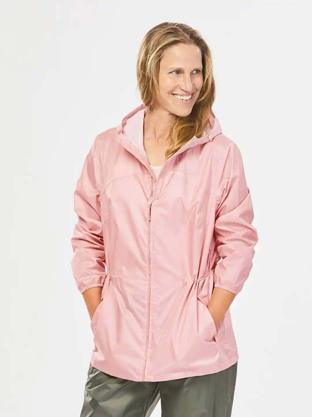 Buy Decathlon Women Pink Full Zip Compact Waterproof Rain Jacket