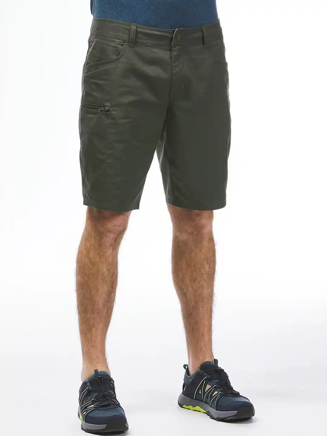 Buy Decathlon Men Olive Green Cotton Comfort Hiking Shorts