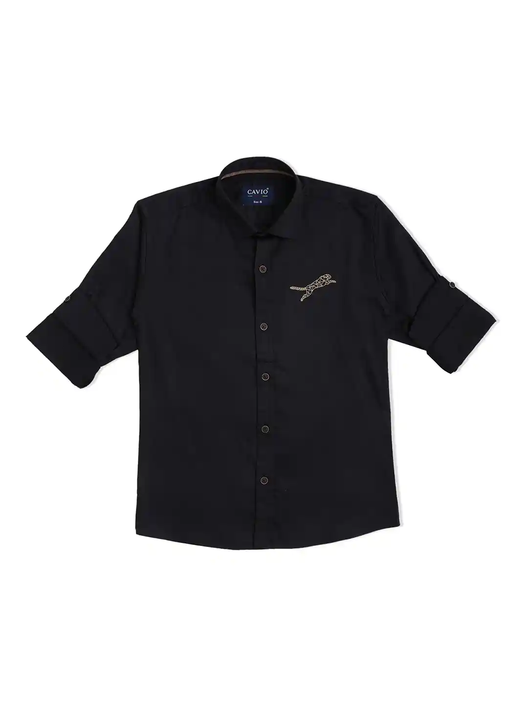 CAVIO Boys Black Regular Fit Casual Shirt