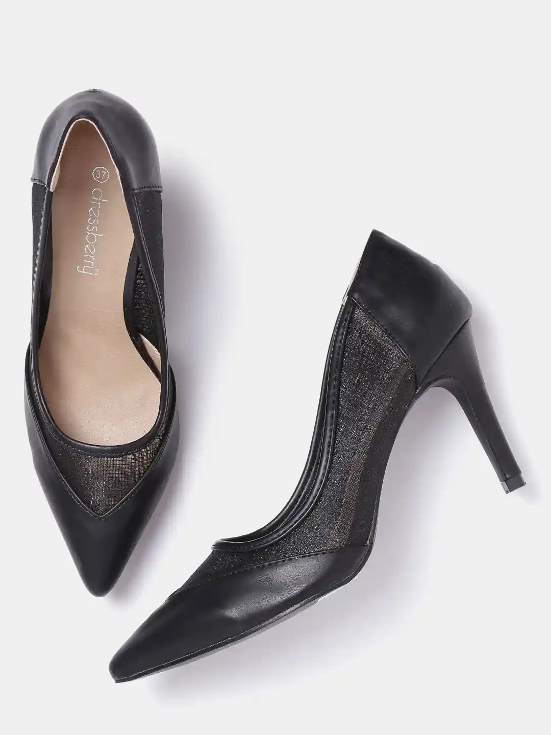 Buy DressBerry Women Black Mesh Pumps Heels for Women 1704751 - Main Image