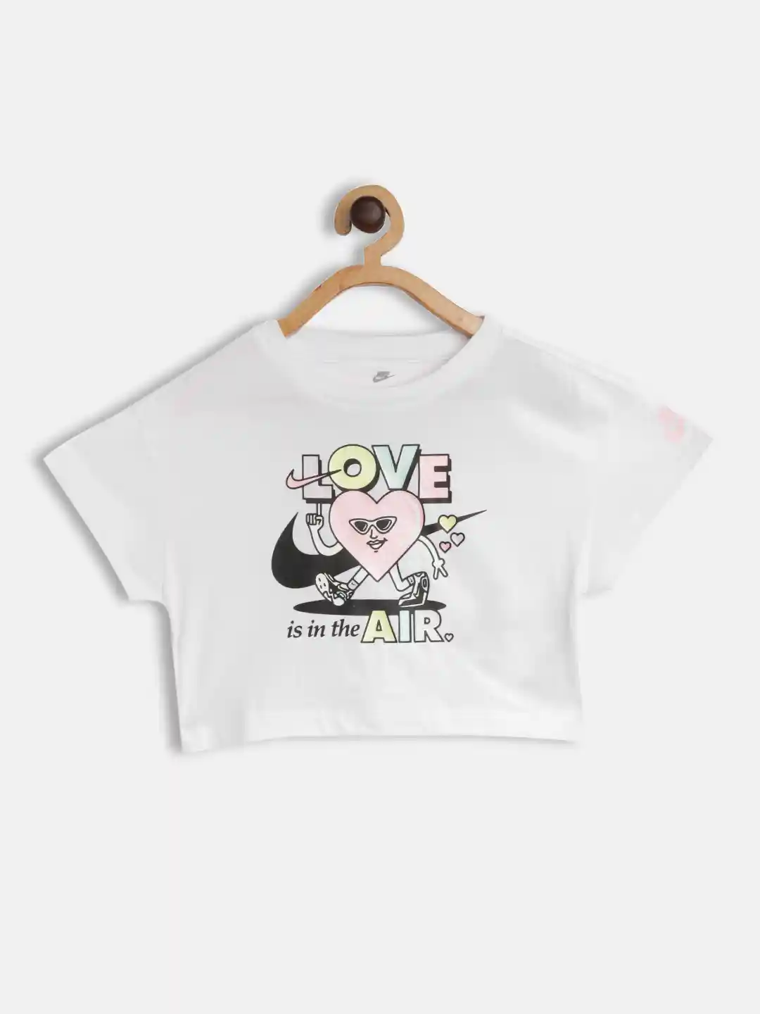 Buy Nike Girls White Typography Printed Pure Cotton Boxy T-shirt