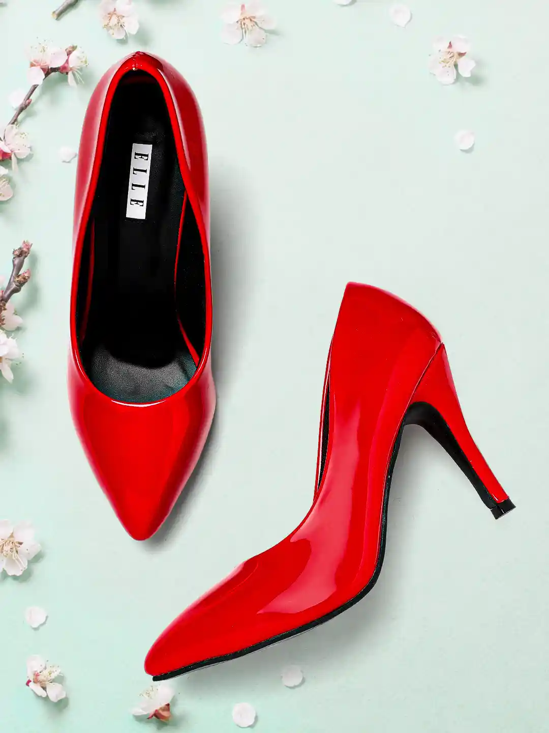 ELLE Red Solid Stiletto Pumps