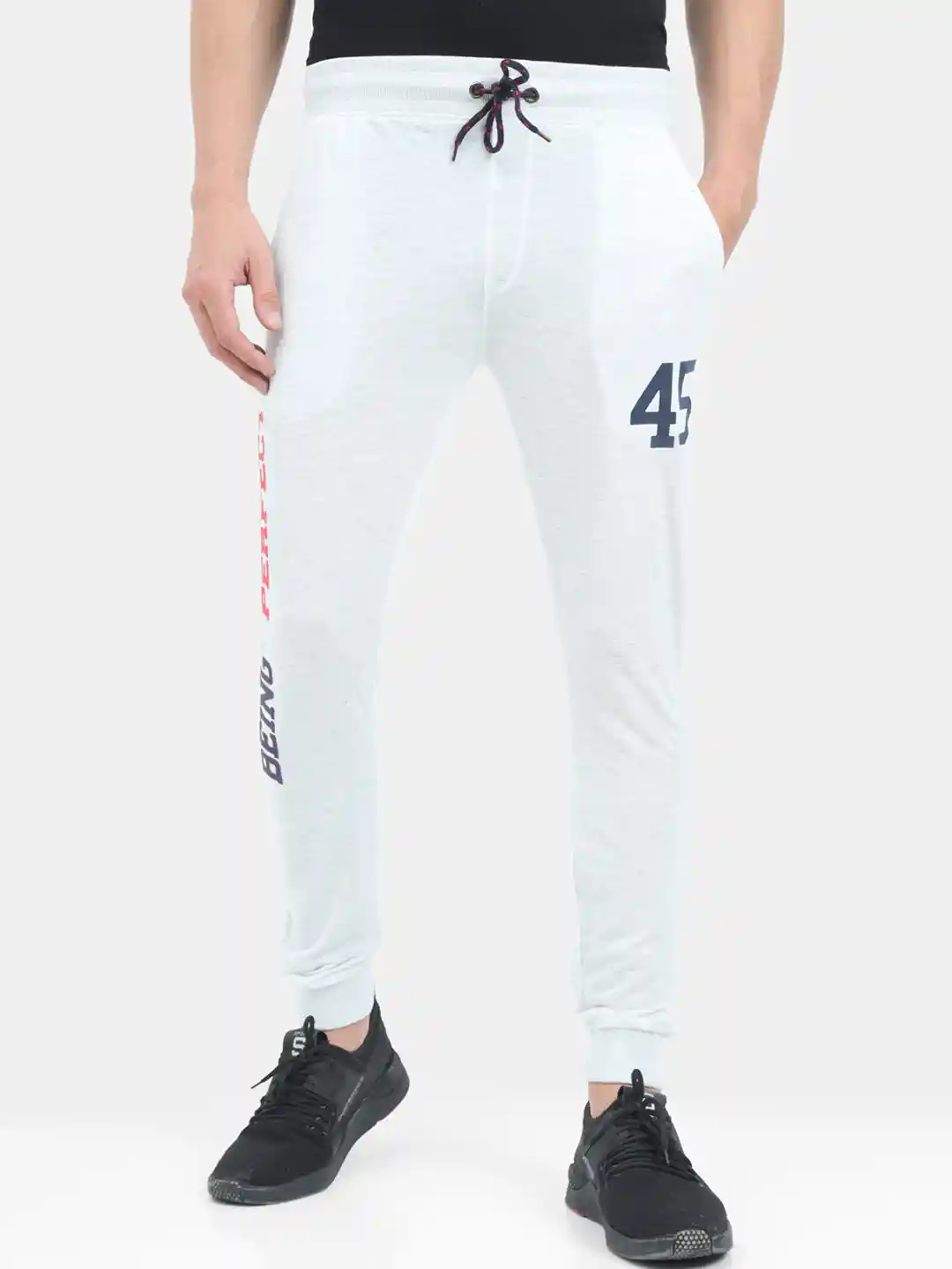 ARDEUR Men Off-White Printed Regular Fit Cotton Joggers