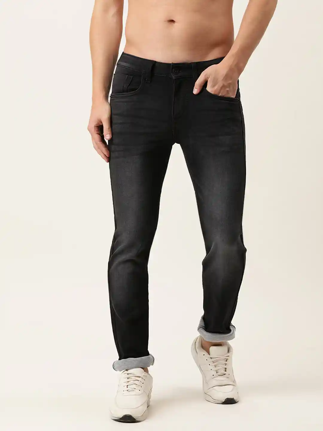 Buy Flying Machine Men Black Jackson Skinny Fit Low-Rise Light