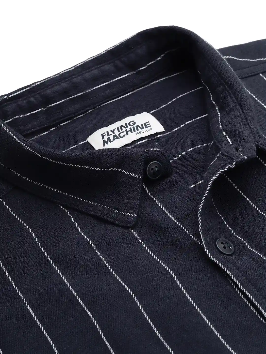 Buy Flying Machine Men Navy Blue Slim Fit Striped Casual Shirt