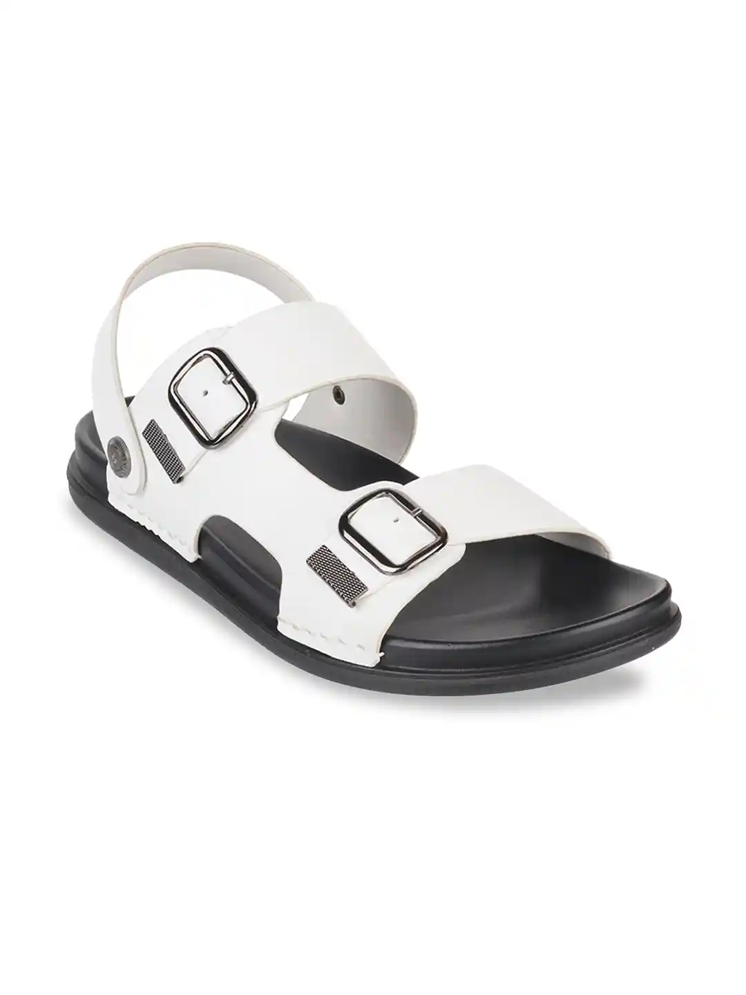 Buy J FONTINI Men White Black Comfort Sandals Sandals for Men