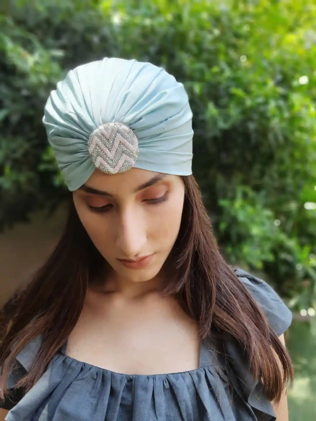 Buy HAIR DRAMA Women Glass Beaded Embellished Turban Hair