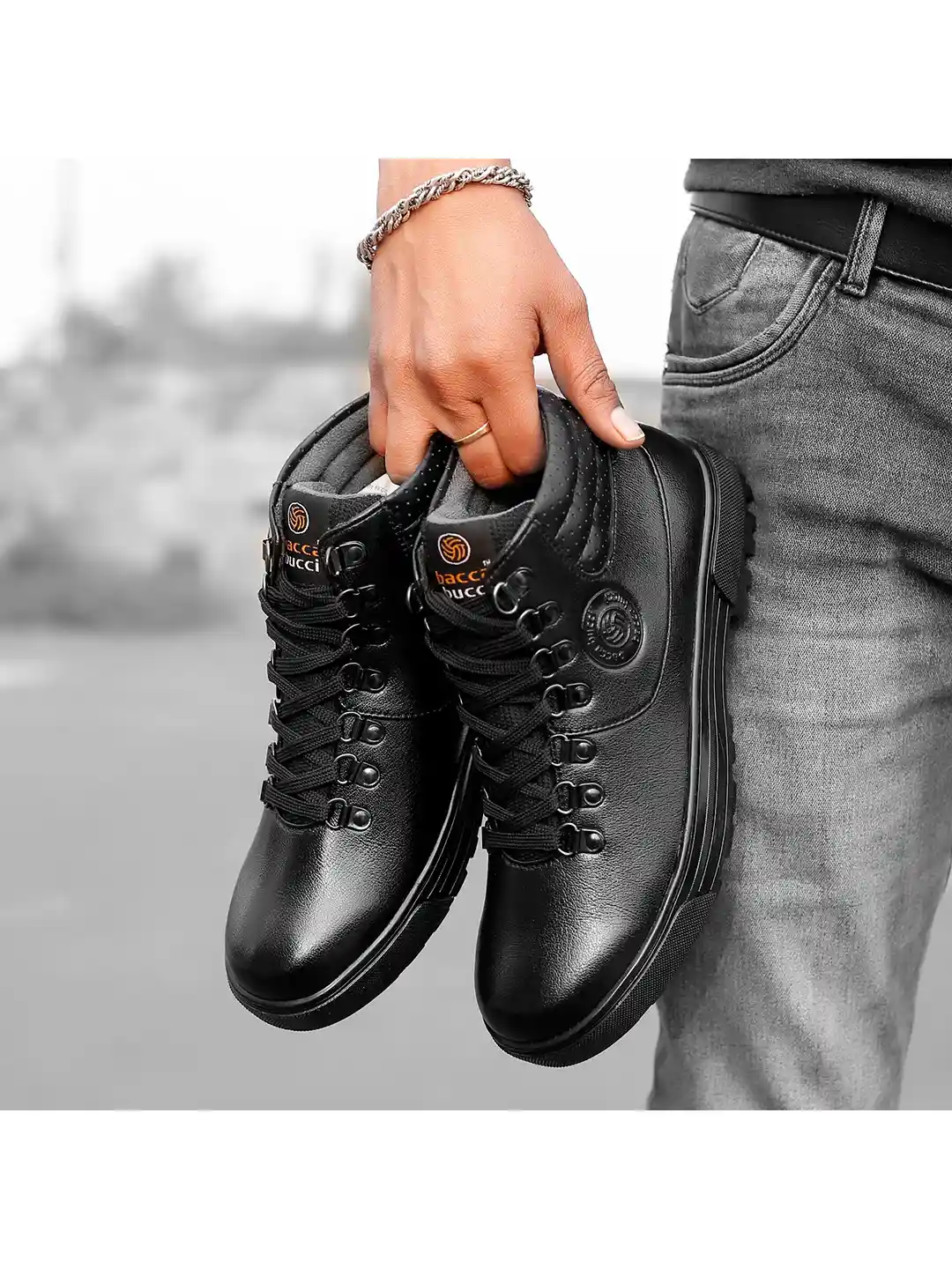 Casual Shoes Black Dress Shoes High Top Black Leather Boots