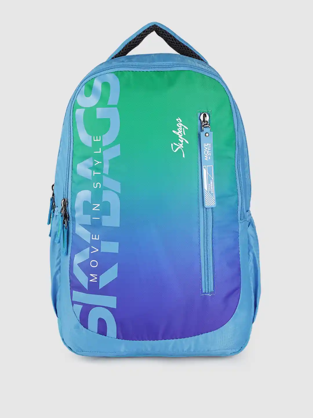 Buy Skybags Unisex Blue Green Brand Logo Printed Backpack