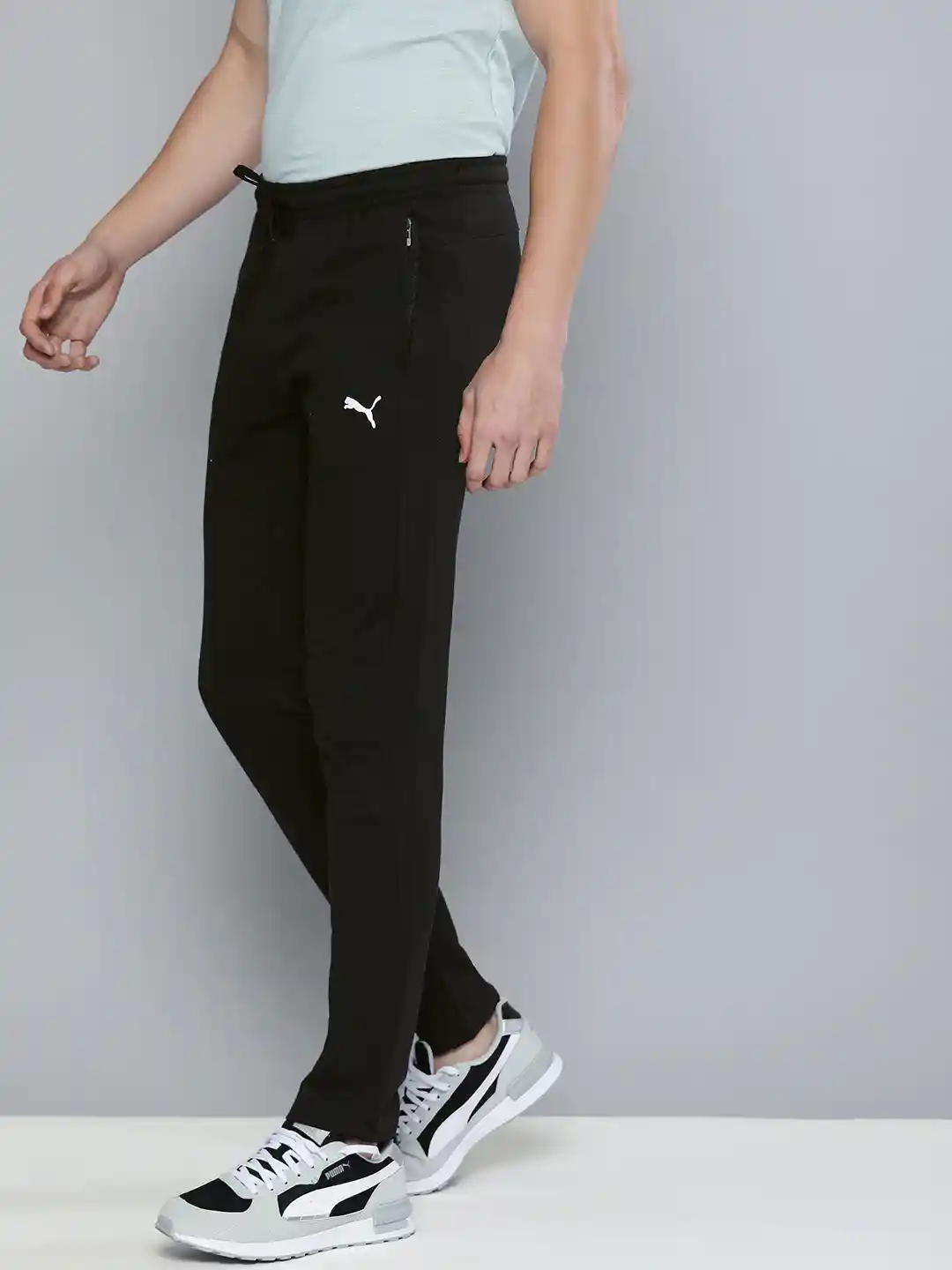 Buy Puma Men Black Solid Slim Fit Dry Cell Track Pants Track