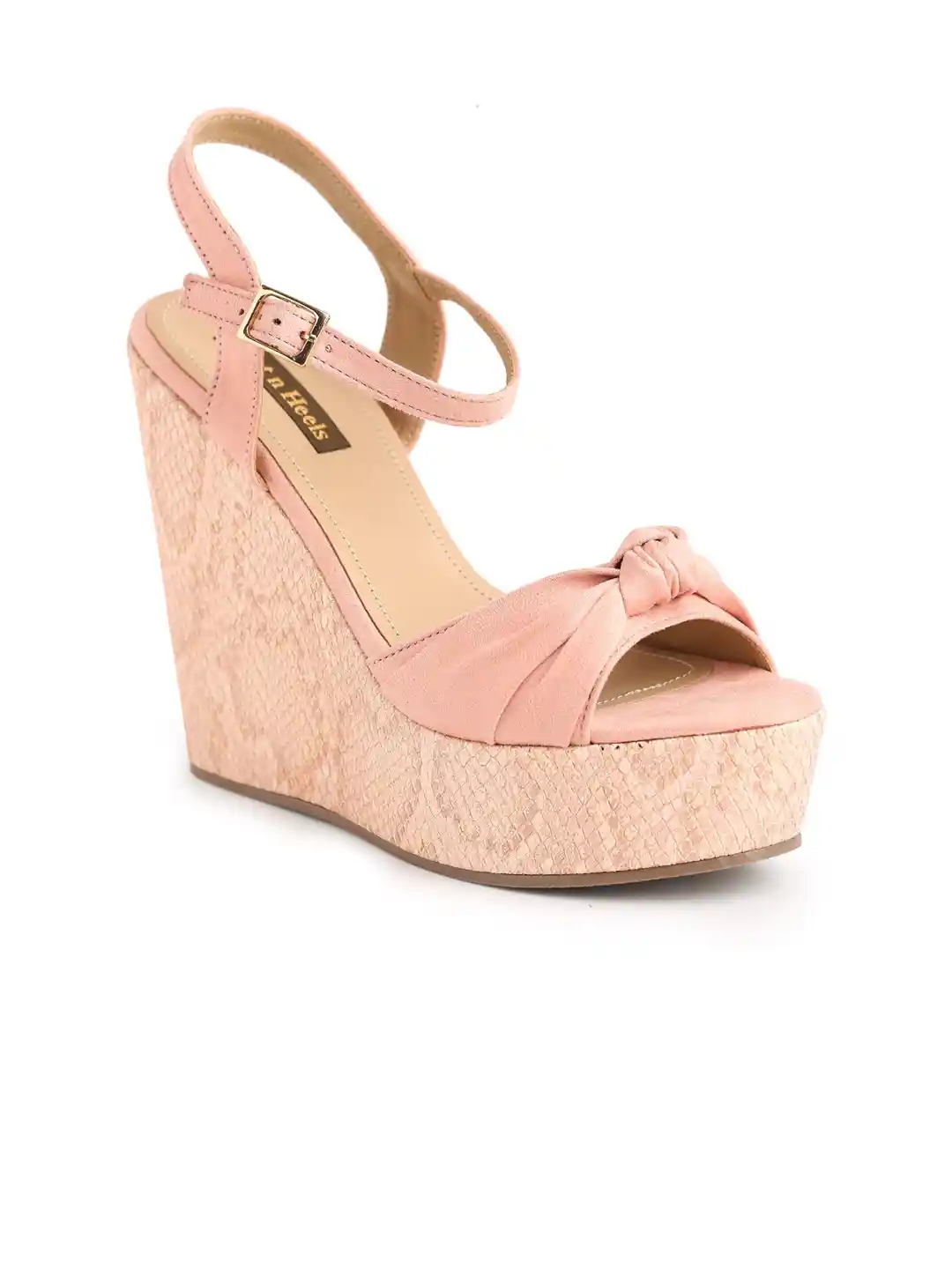 Buy Flat n Heels Pink Suede Wedge Sandals Heels for Women
