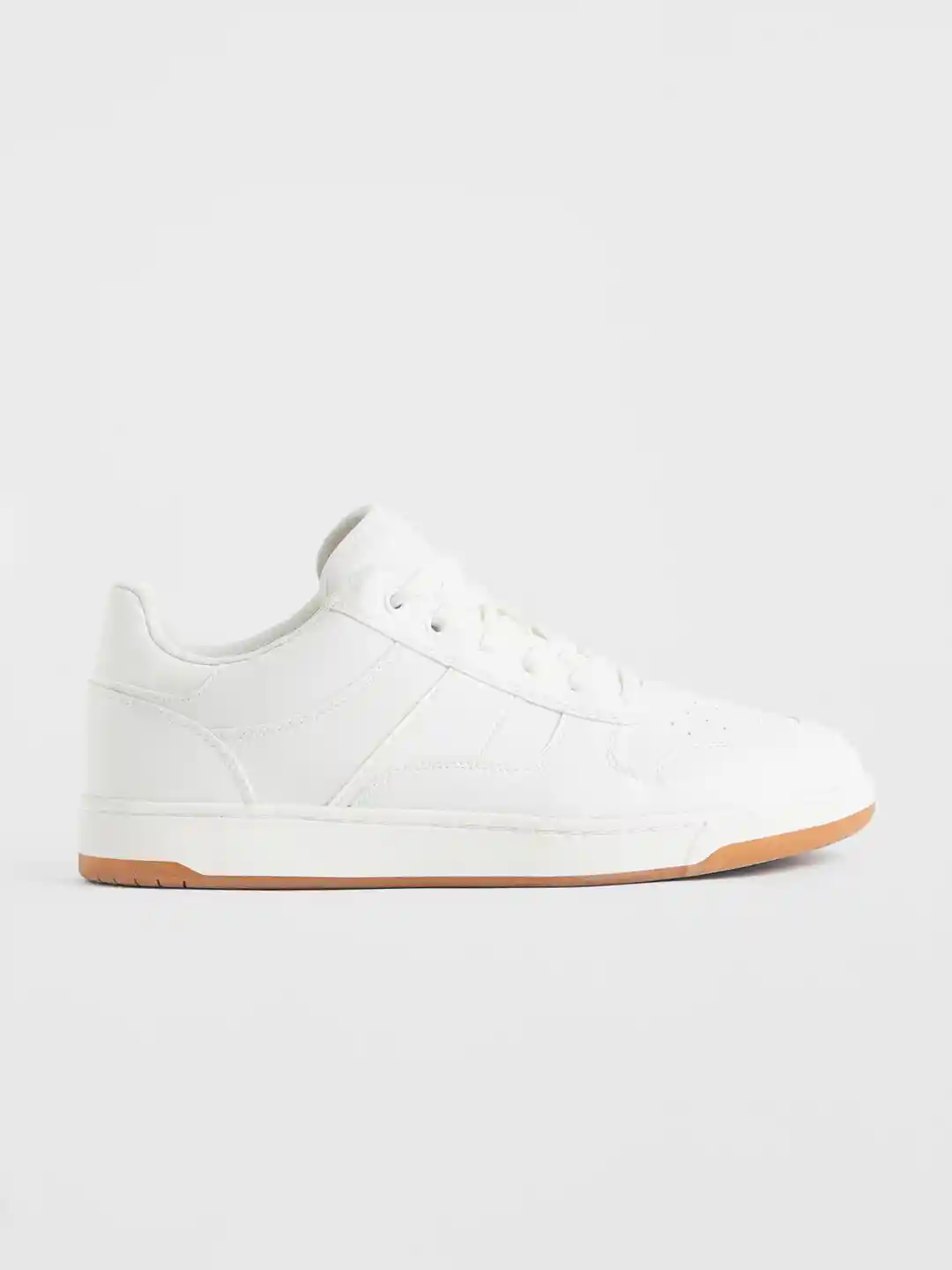 White Sneakers Gum Sole Trainers Mens White/Multi Koki Gum Sole