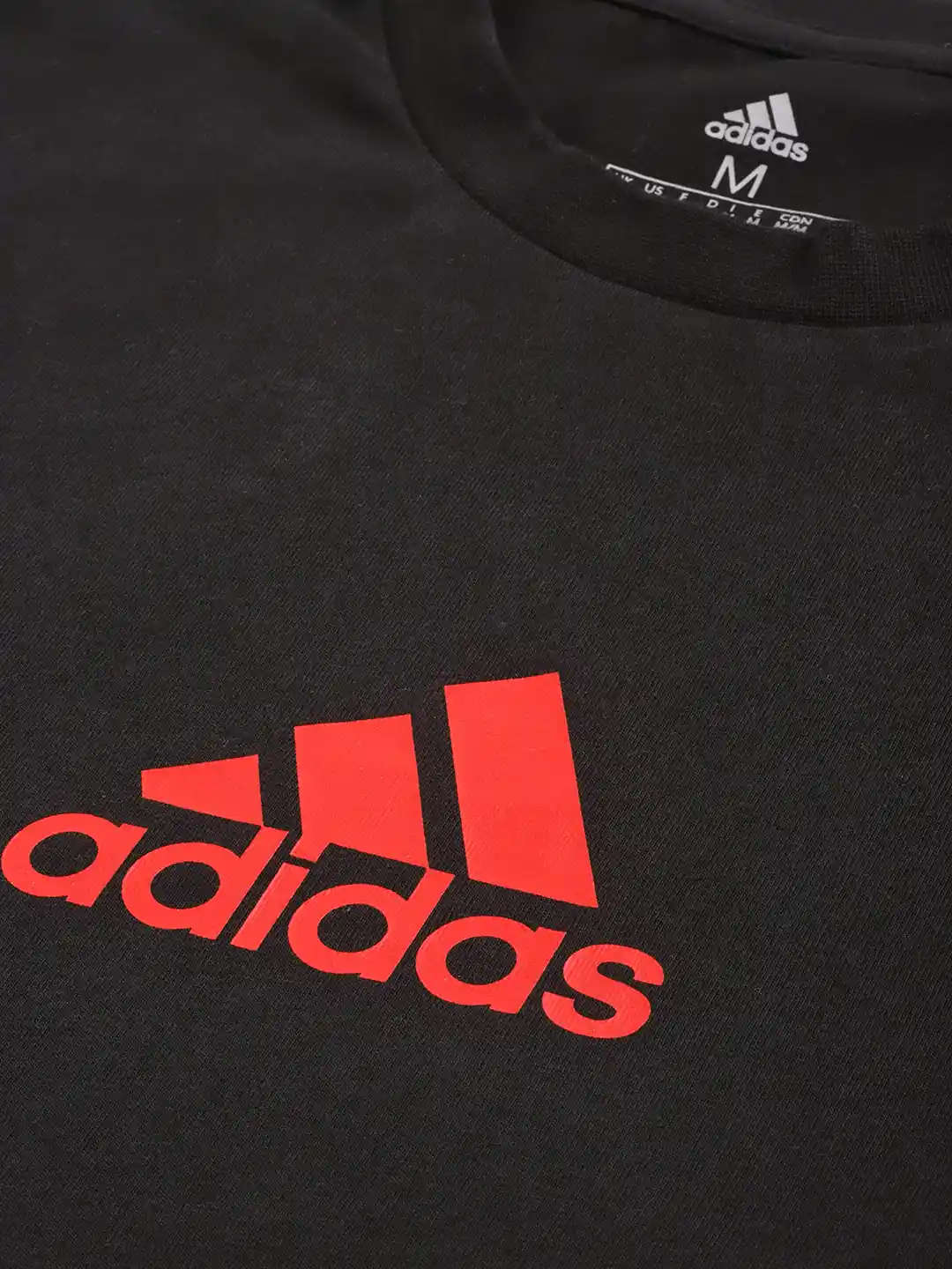 Buy ADIDAS Men Black Red Pure Cotton Brand Logo Printed