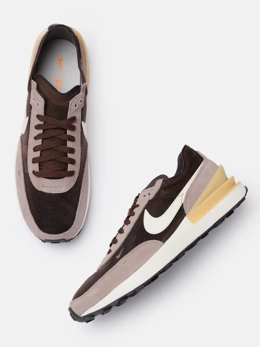 Buy Nike Men Brown WAFFLE ONE Leather Sneakers Casual Shoes for