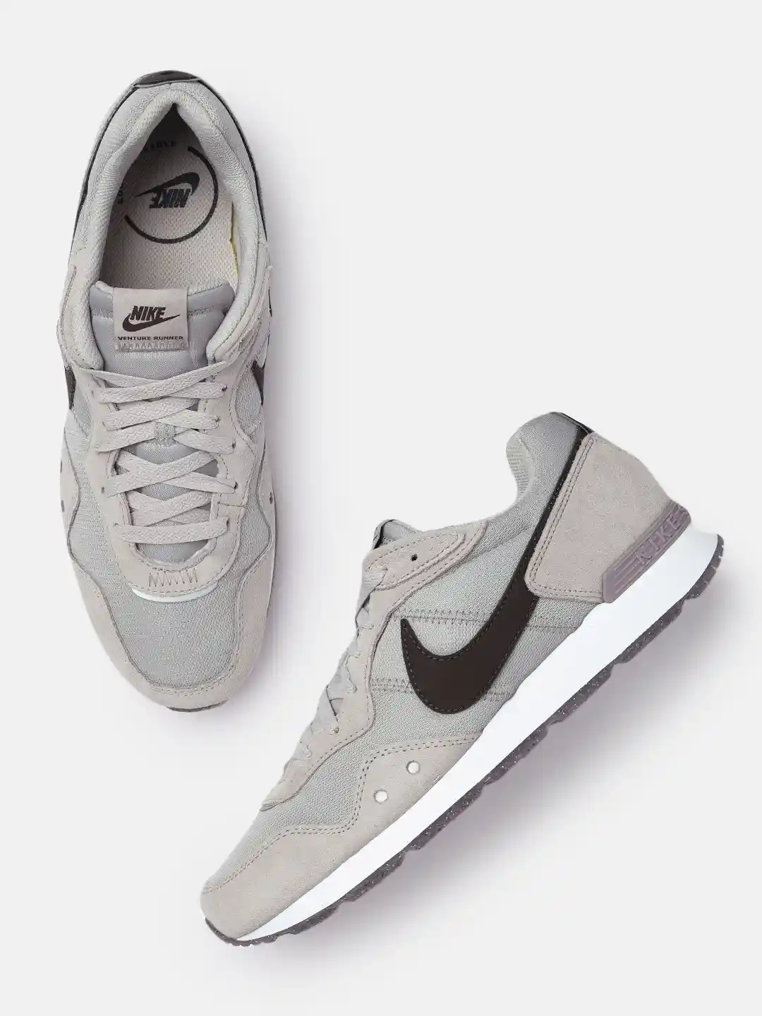 Buy Nike Men Black Woven Design VENTURE RUNNER Leather Sneakers