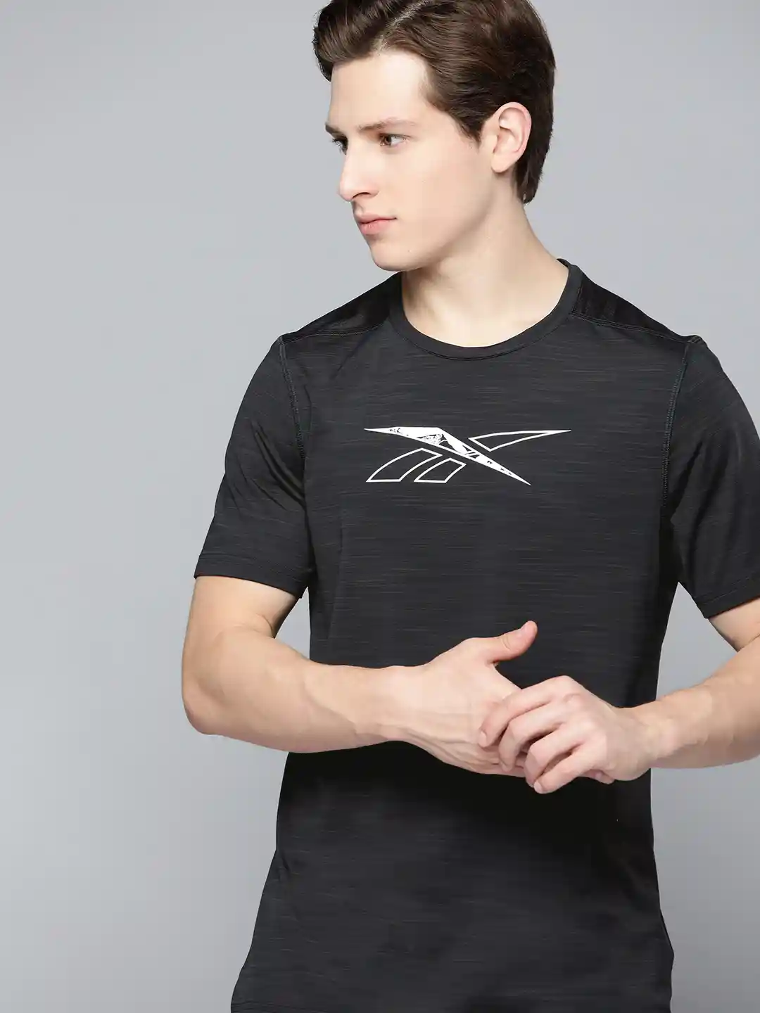 Buy Reebok Men Black Printed Workout Ready Activchill Technology