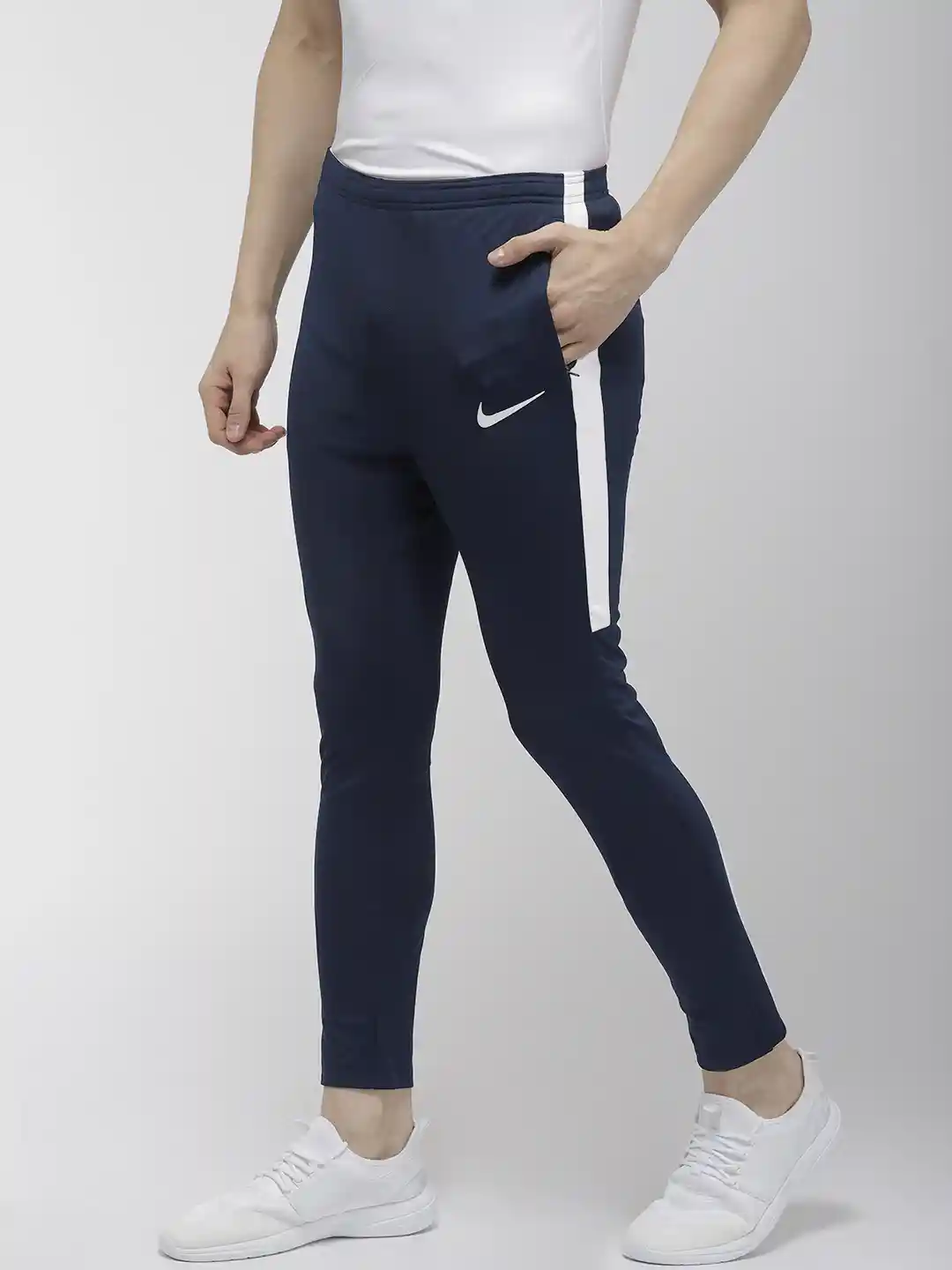 Buy Nike Men Navy Blue Solid AS M DRY-FIT NK Football Track Pants