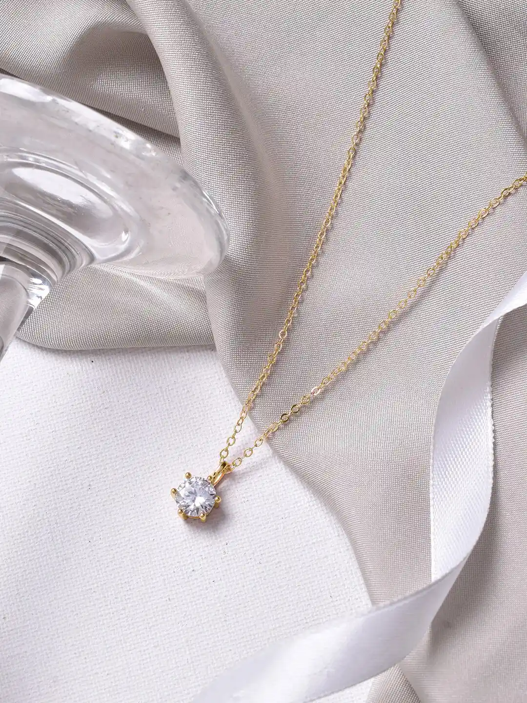 Buy JOKER WITCH Gold-Toned White Stone-Studded Pendant With