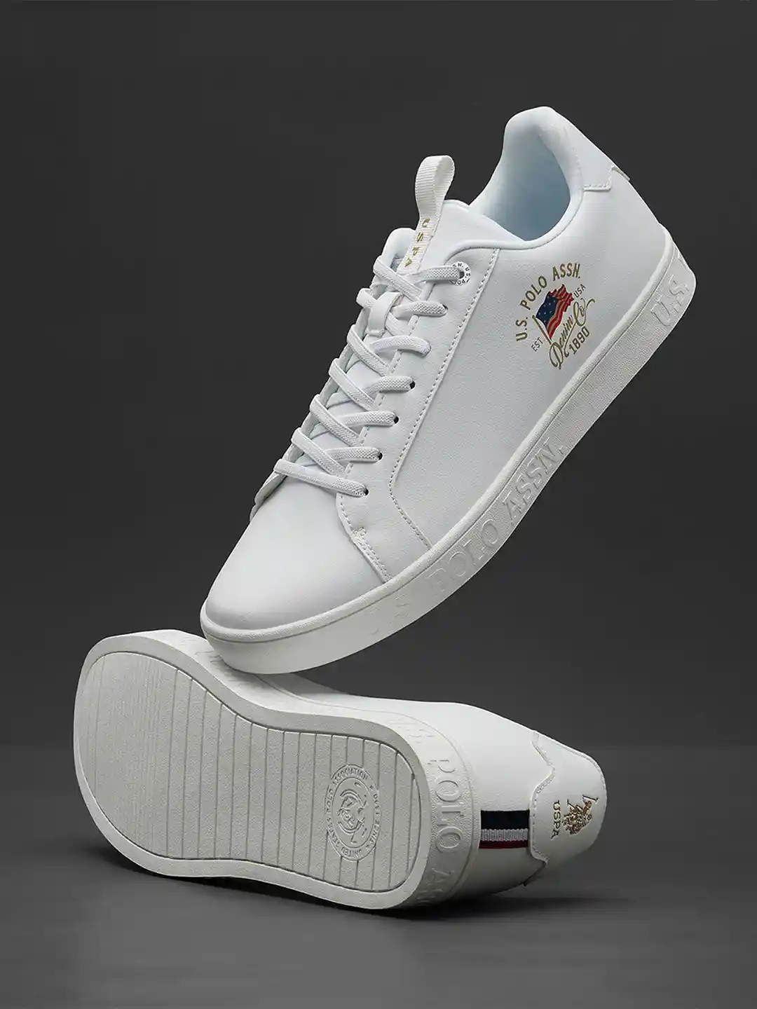 Buy Polo Men White Solid Sneakers Casual Shoes for