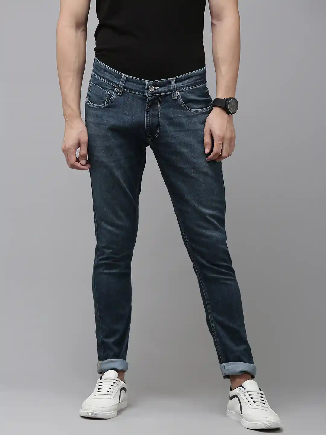 Buy SPYKAR Men Blue Skinny Slim Fit Low-Rise Narrow Leg Light Fade