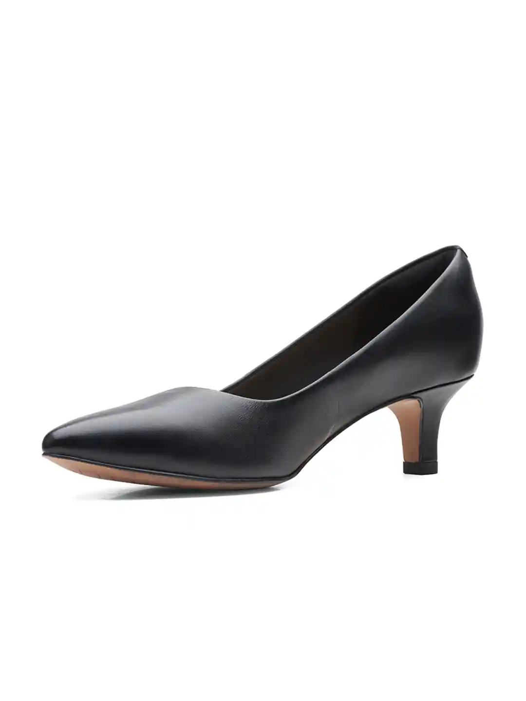 Buy Clarks Black Leather Kitten Pumps Heels for Women 17312664