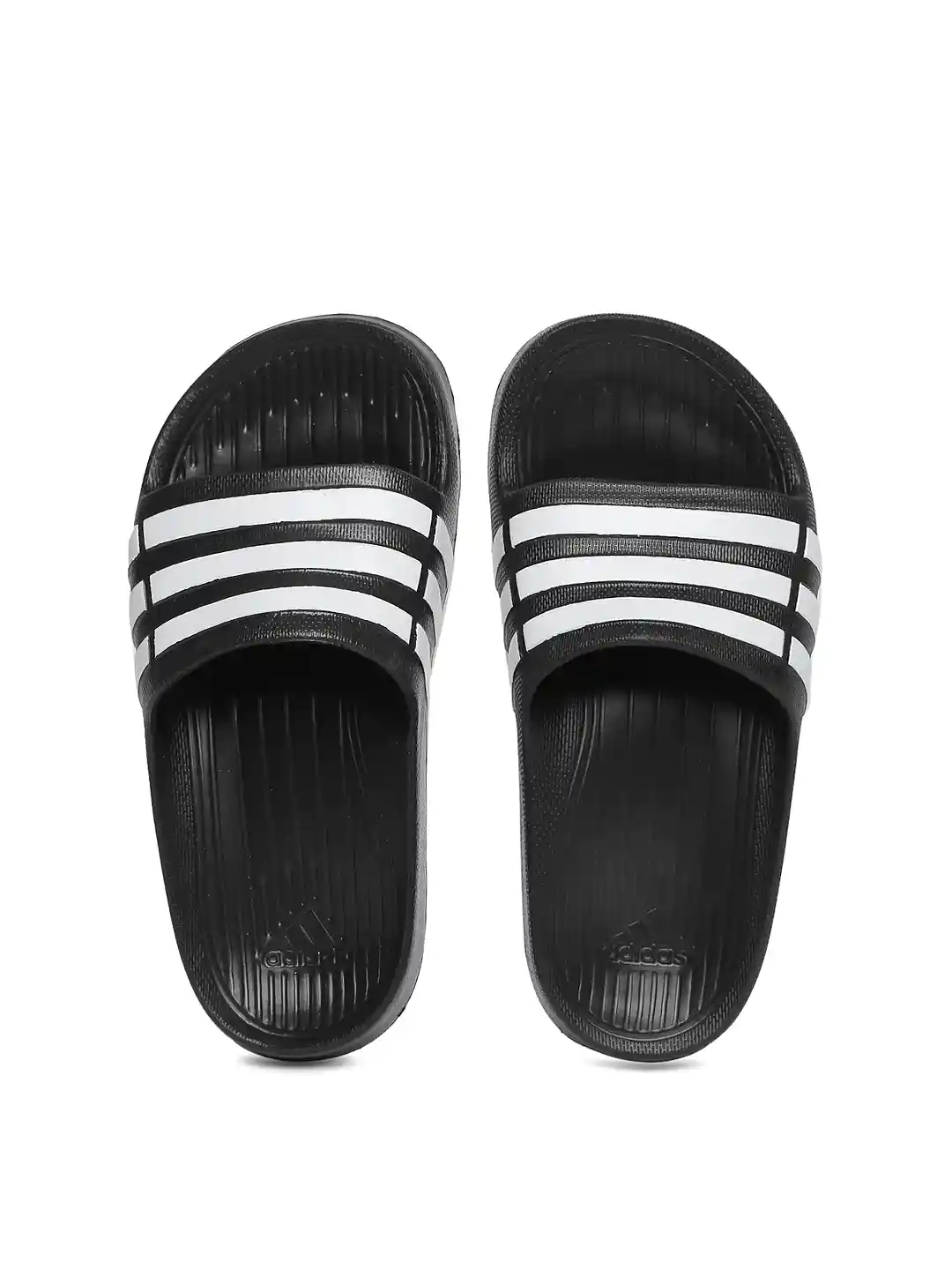 Buy ADIDAS Boys Black White Duramo Slide K Striped Flip-Flops