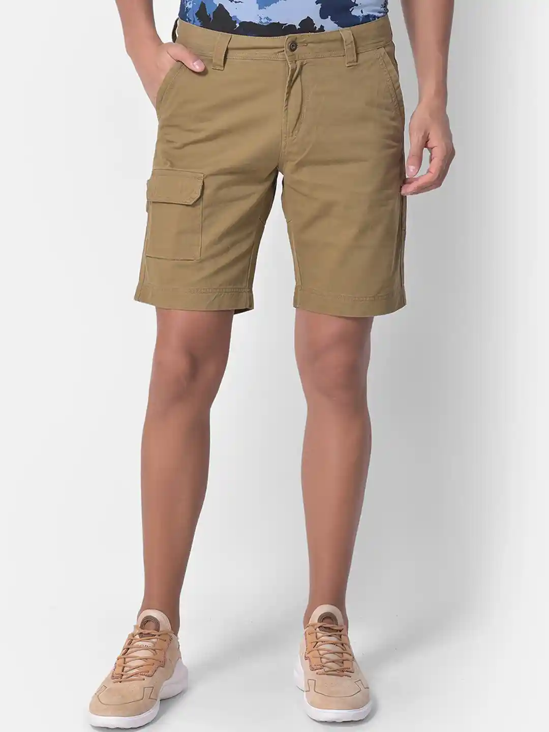 Buy Woodland Men Olive Green Solid Chino Cotton Shorts Shorts
