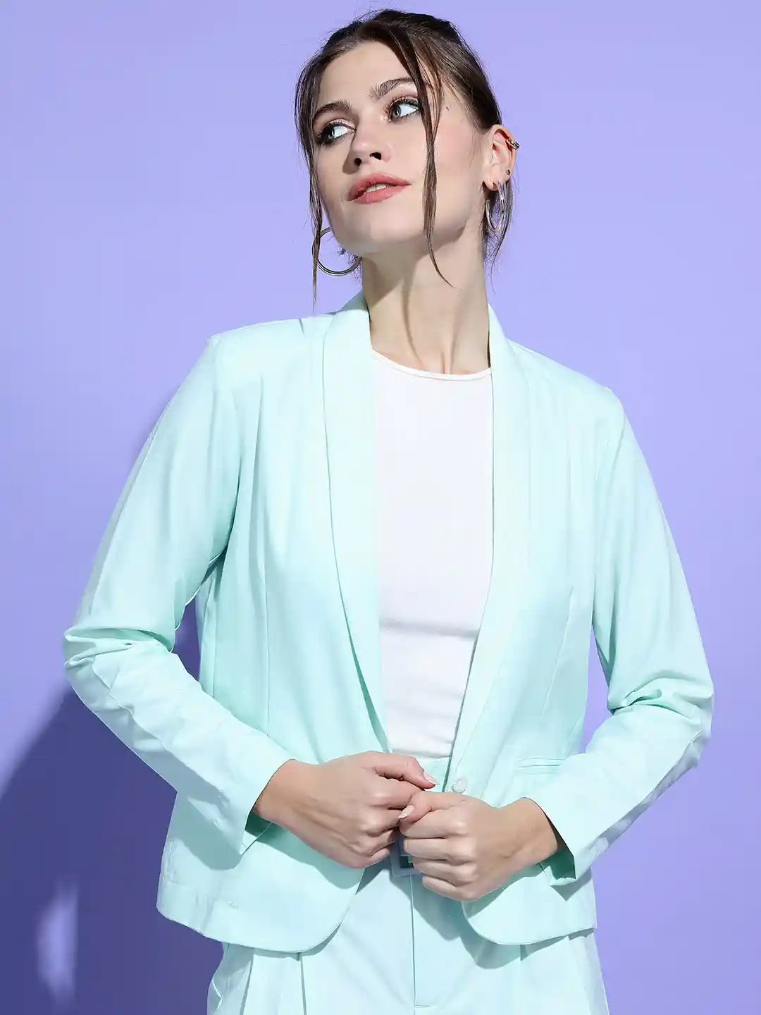 CHIC BY TOKYO TALKIES Women Gorgeous Green Solid Blazer