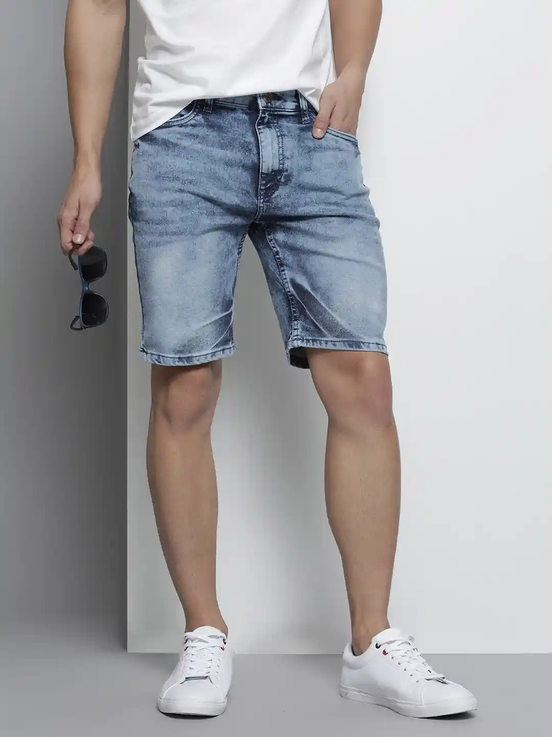 Buy The Indian Garage Co Men Blue Slim Fit Denim Shorts Shorts